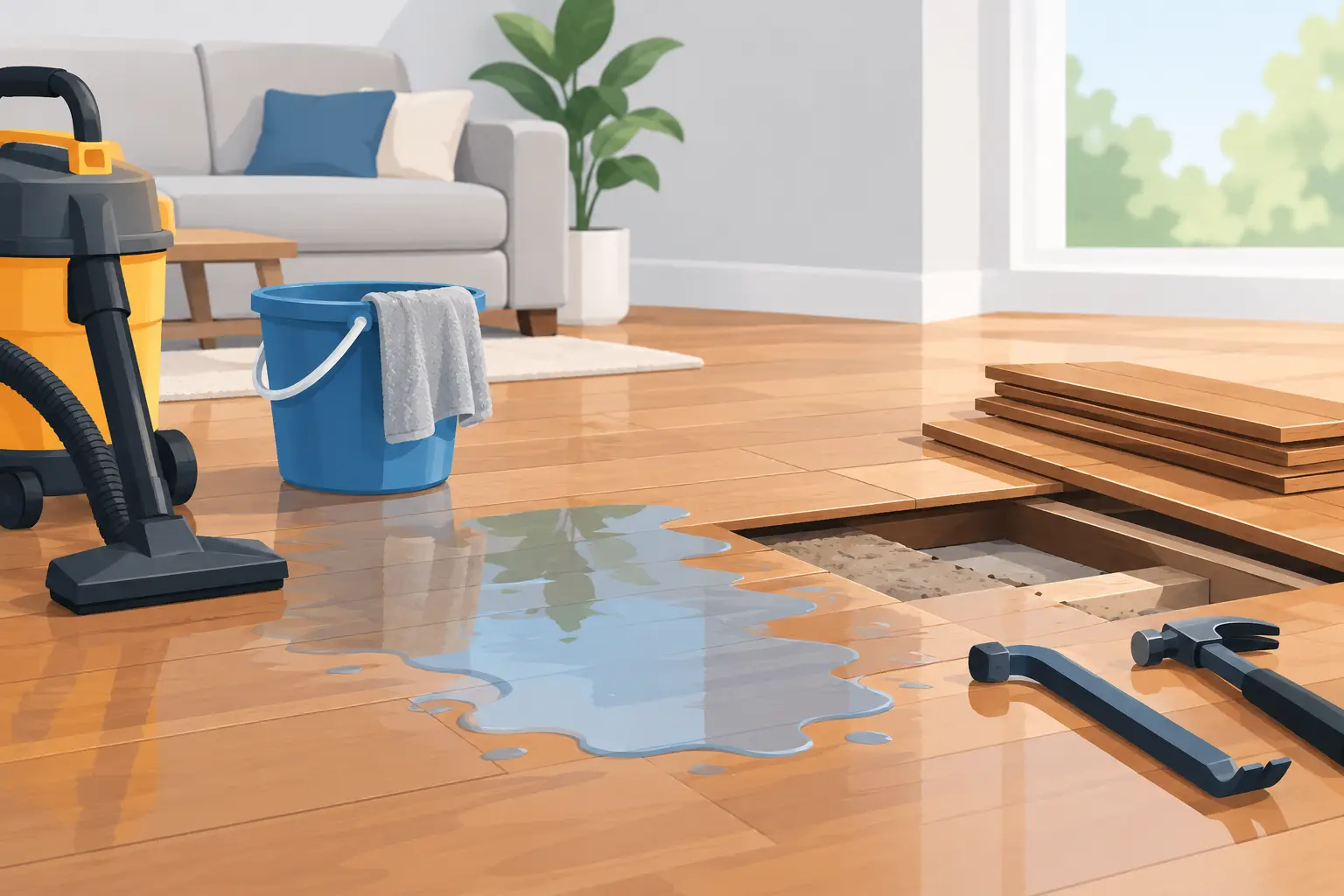 Hardwood Floor Water Damage Repair: What to Do